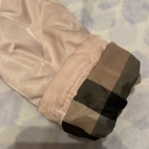 Burberry Girls Toddler 2Y Pink Classic Plaid Reversible Hood Quilted Jacket - Picture 4 of 9